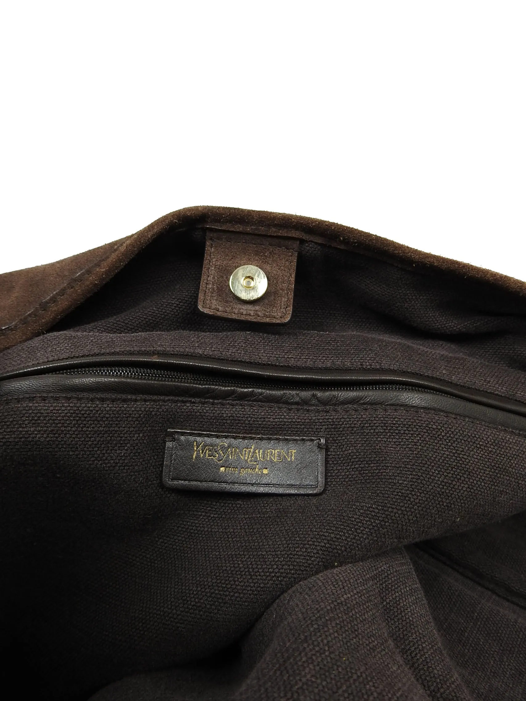 Yves Saint Laurent Rive Gauche Brown Suede Tote