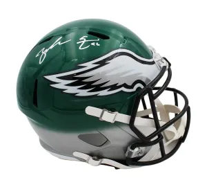 Zach Ertz Signed Philadelphia Eagles Speed Full Size Custom Green/Gray Helmet