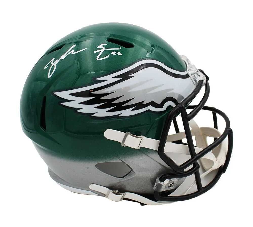 Zach Ertz Signed Philadelphia Eagles Speed Full Size Custom Green/Gray Helmet