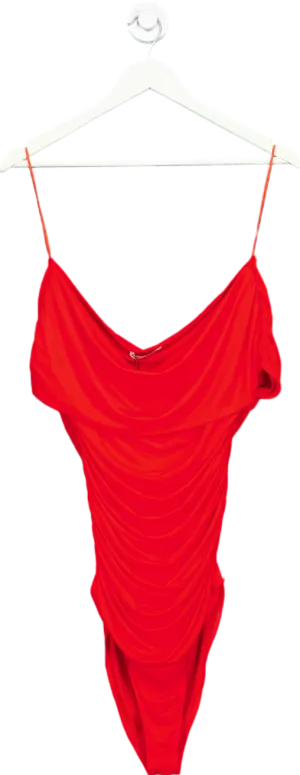 Zara Red Ruched Swimsuit UK L