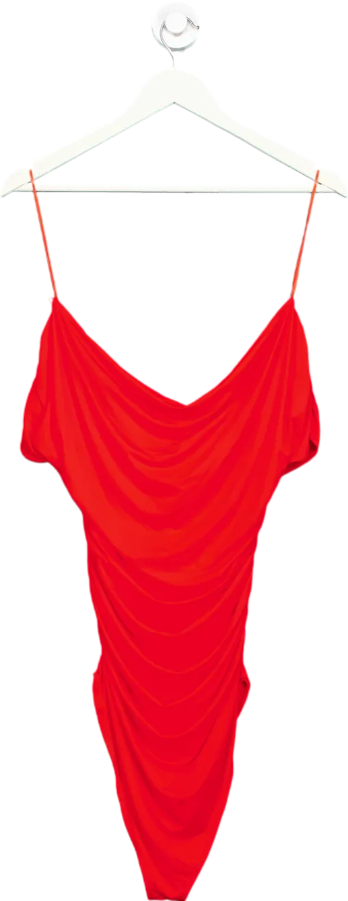 Zara Red Ruched Swimsuit UK L