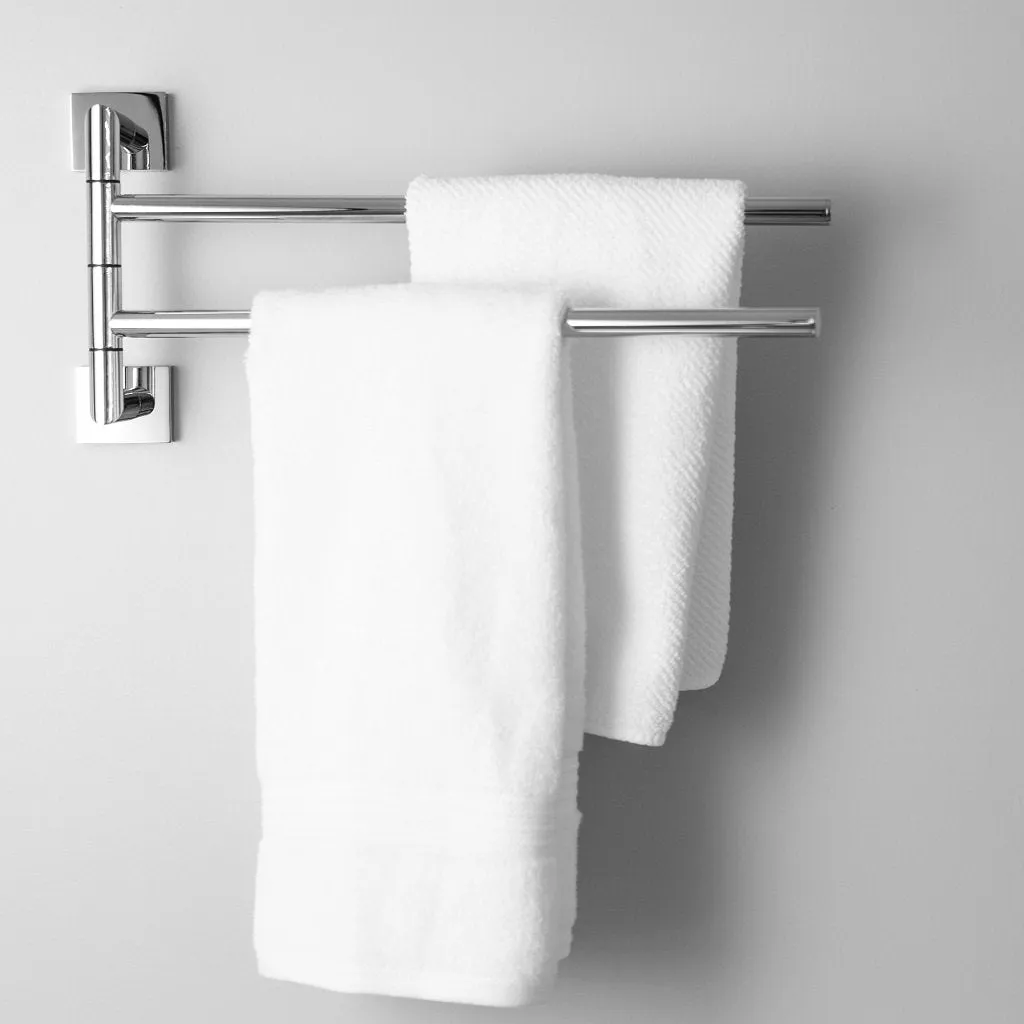 Zurich Double Towel Bar - Wall Mount - 17" Brass/Polished Chrome