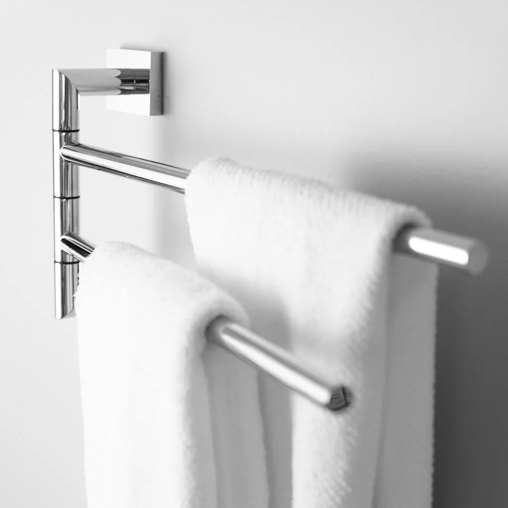Zurich Double Towel Bar - Wall Mount - 17" Brass/Polished Chrome