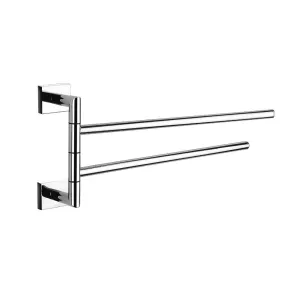 Zurich Double Towel Bar - Wall Mount - 17" Brass/Polished Chrome