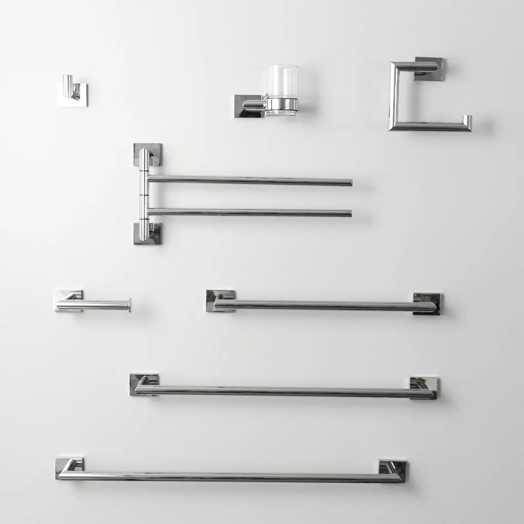 Zurich Double Towel Bar - Wall Mount - 17" Brass/Polished Chrome